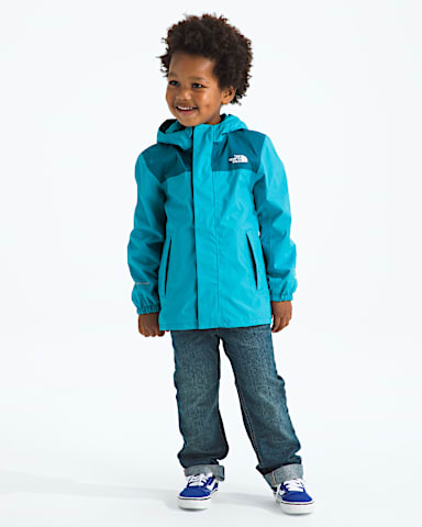 Kids Antora Rain Jacket TNF Meridian BlueDusk Blue HERO2
