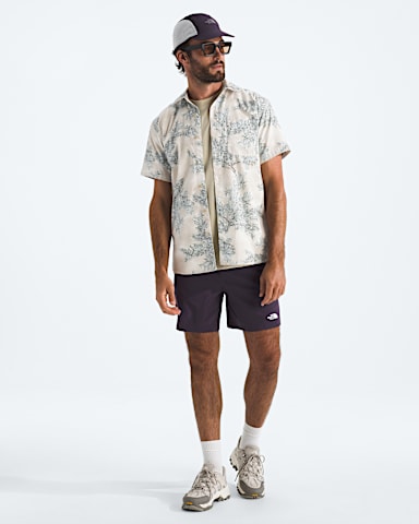 Mens ShortSleeve Baytrail Pattern Shirt TNF Desert Stone Big Sagebrush Print HERO2