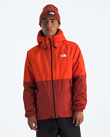 Mens Antora Rain Hoodie TNF Lava RedIron Clay Main