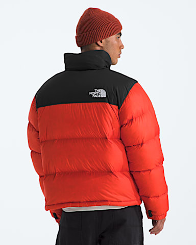 Mens 1996 Retro Nuptse Jacket TNF Lava RedTNF Black BACK