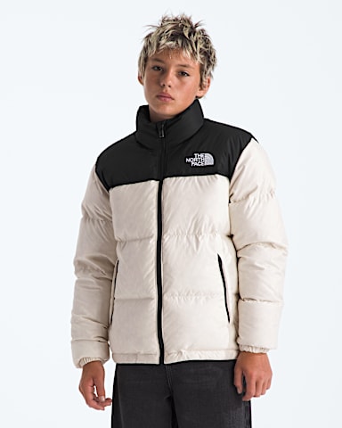 Manteau 1996 Retro Nuptse pour garons et filles TNF Dune Blanche HERO3