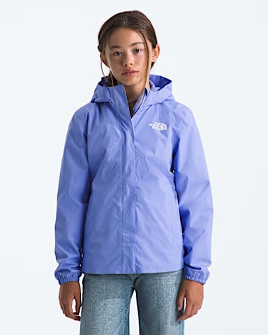 Girls Antora Rain Jacket TNF Periwinkle Glow Main