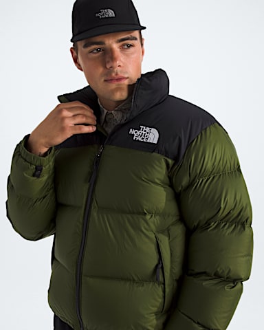Mens 1996 Retro Nuptse Jacket TNF Woodland GreenTNF Black HERO2