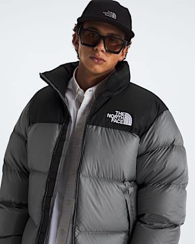 Mens 1996 Retro Nuptse Jacket TNF Smoked PearlTNF Black HERO3