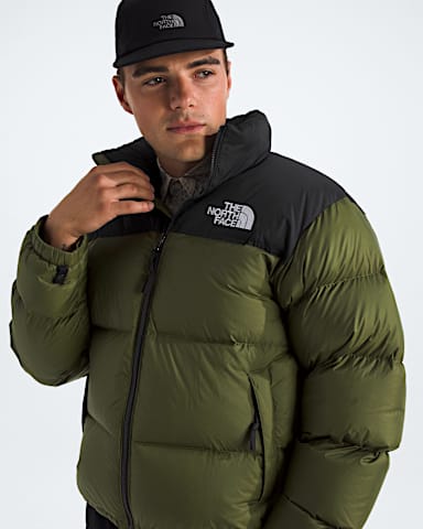 Mens 1996 Retro Nuptse Jacket TNF Woodland GreenTNF Black HERO3