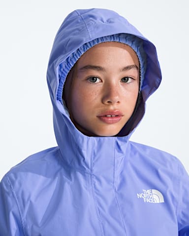 Girls Antora Rain Jacket TNF Periwinkle Glow HERO2