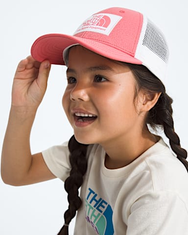 Kids Mudder Trucker Hat TNF Coral Crush MODELBACK
