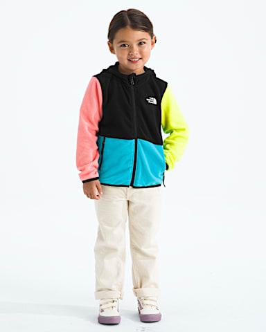 Kids Glacier FullZip Hoodie TNF TNF BlackMeridian BlueFizz LimeCoral Crush HERO3