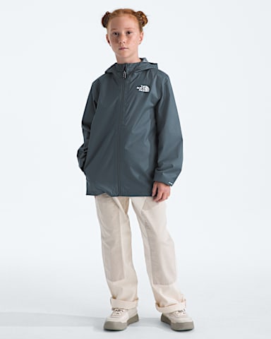 Boys Girls Zipline Rain Jacket TNF Granite Grey HERO3