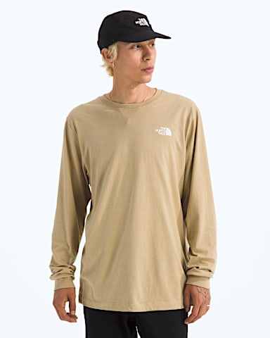 Mens Evolution Box NSE Regular LongSleeve Tee TNF Khaki Stone BACK