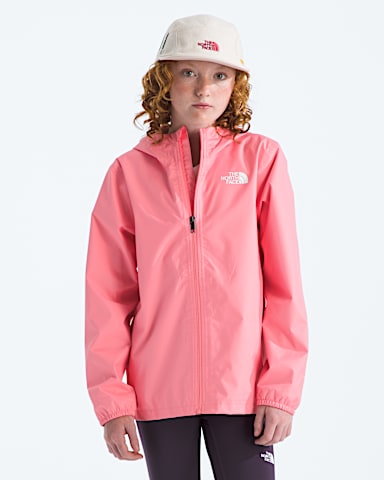 Boys Girls Zipline Rain Jacket TNF Coral Crush HERO2