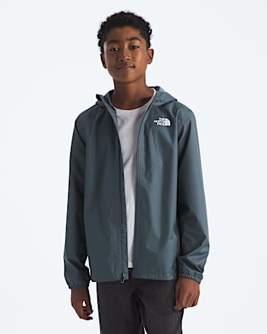 Boys Girls Zipline Rain Jacket TNF Granite Grey HERO2