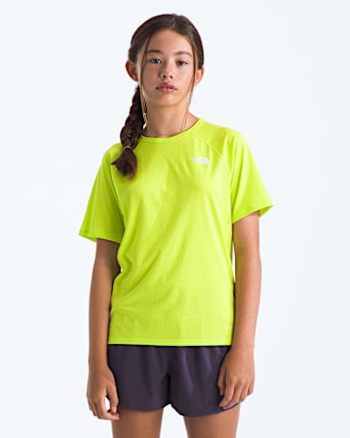 Boys Girls Sunriser ShortSleeve Tee TNF Fizz Lime HERO2