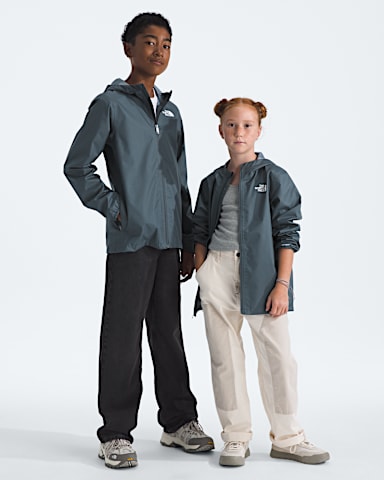 Boys Girls Zipline Rain Jacket TNF Granite Grey HERO