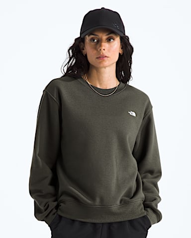 Womens TNF Essential Simple Dome Relaxed Crew TNF New Taupe Green Main