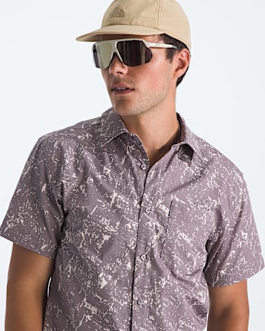 Chemise  manches courtes  motif Baytrail pour hommes TNF Impression Texture Roche Gris Transcendant HERO3
