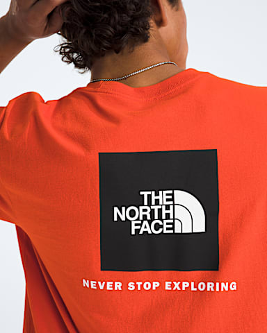 Mens Evolution Box NSE Regular ShortSleeve Tee TNF Lava Red HERO2