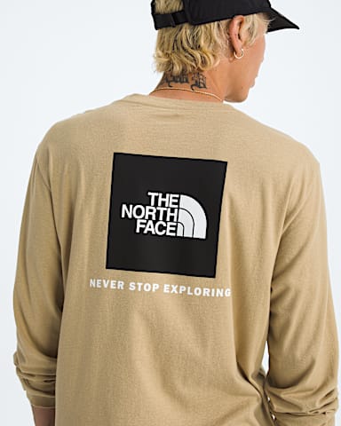 Mens Evolution Box NSE Regular LongSleeve Tee TNF Khaki Stone HERO2