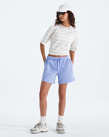 Womens Evolution Simple Dome Regular Shorts TNF Periwinkle Glow HERO2