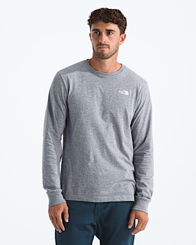 Mens Evolution Simple Dome Regular LongSleeve Tee TNF TNF Pale Grey Heather HERO