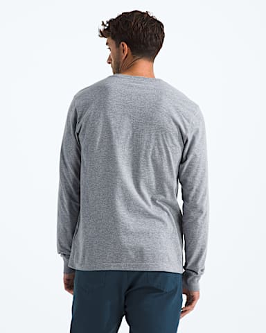 Mens Evolution Simple Dome Regular LongSleeve Tee TNF TNF Pale Grey Heather BACK