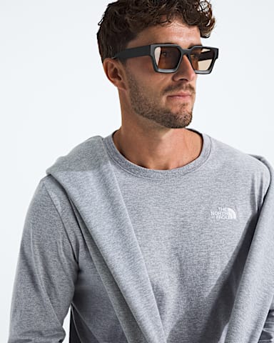 Mens Evolution Simple Dome Regular LongSleeve Tee TNF TNF Pale Grey Heather HERO2