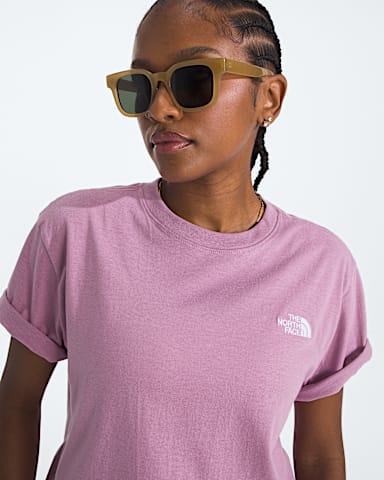Tshirt dcontract manches courtes Evolution Simple Dome pour femmes TNF ROSE JUPON ROSE BARBE PAPA HERO2