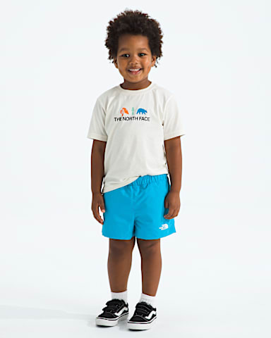 Kids Class V Shorts TNF Meridian Blue Logo Weather Topo Phantom Print HERO3
