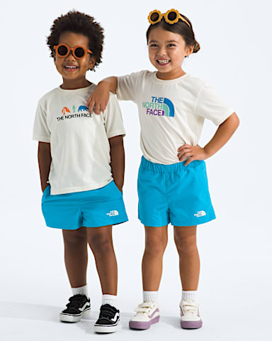 Kids Class V Shorts TNF Meridian Blue Logo Weather Topo Phantom Print Main