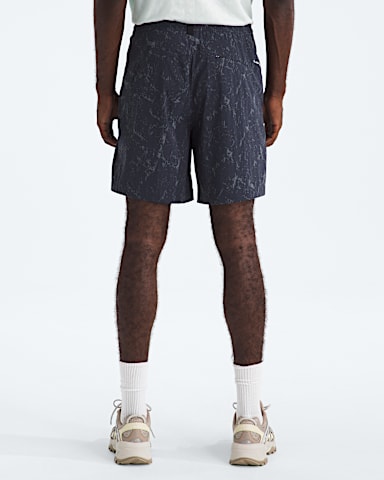 Mens Class V Pathfinder PullOn 7 ShortsPrint TNF Summit Navy Rock Texture Print BACK