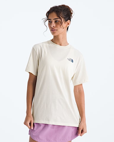 Womens Exploring Since 66 Relaxed ShortSleeve Tee TNF White Dune BACK