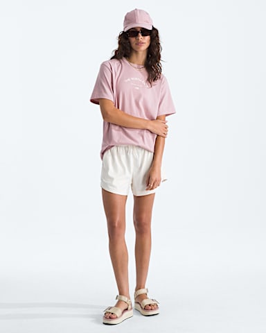 Womens Home Relaxed ShortSleeve Tee TNF Metal Pink HERO2