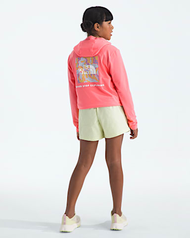 Boys  Girls Adventure Wildflower Views Hoodie TNF Coral Crush HERO2