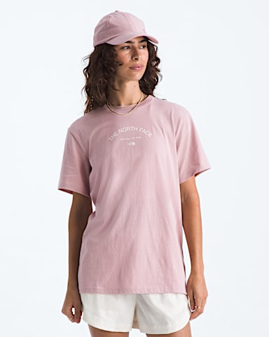 Womens Home Relaxed ShortSleeve Tee TNF Metal Pink Main