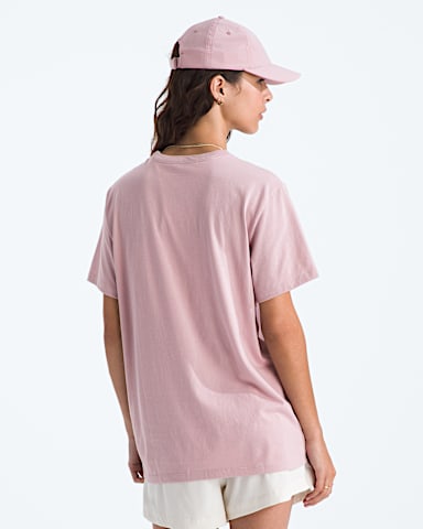 Womens Home Relaxed ShortSleeve Tee TNF Metal Pink BACK