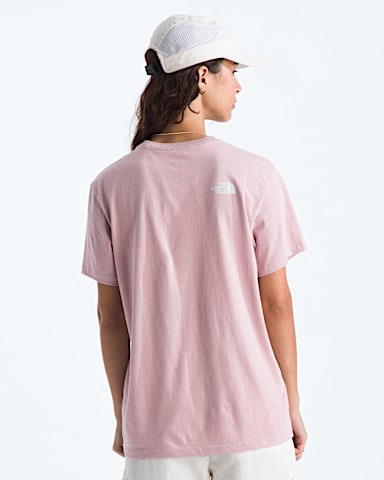 Womens Floral Alpine Relaxed ShortSleeve Tee TNF Metal Pink BACK