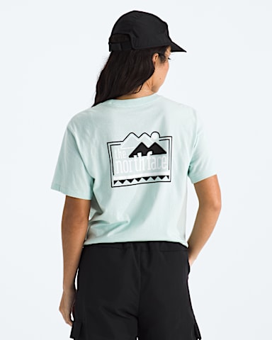Womens Explore Pin Relaxed ShortSleeve Tee TNF Opal Frost Main