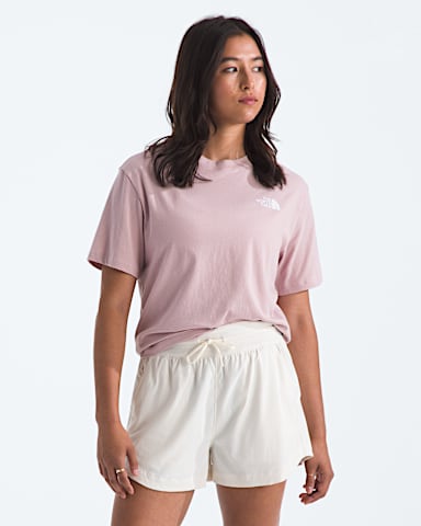Womens Wildflower Relaxed ShortSleeve Tee TNF Metal Pink BACK