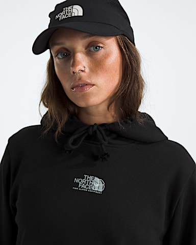 Womens Floral Alpine Regular Hoodie TNF TNF Black HERO2
