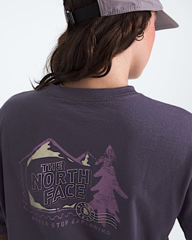 Tshirt dcontract Mountain Stamps pour femmes TNF Crepuscule Infini HERO2