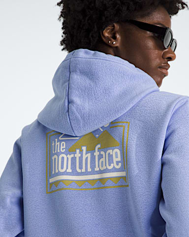 Womens Explore Pin Regular Hoodie TNF Periwinkle Glow HERO2