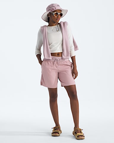 Womens Aphrodite Motion Bermuda Shorts TNF Metal Pink HERO2
