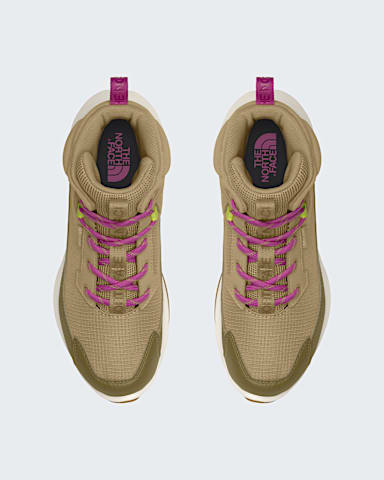 Youth Fastpack II Mid Waterproof Boots TNF Khaki StoneFuchsia Flash DETAILINSTEP