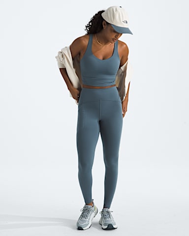 Womens Jaida Long Line Bra TNF Granite Grey HERO2
