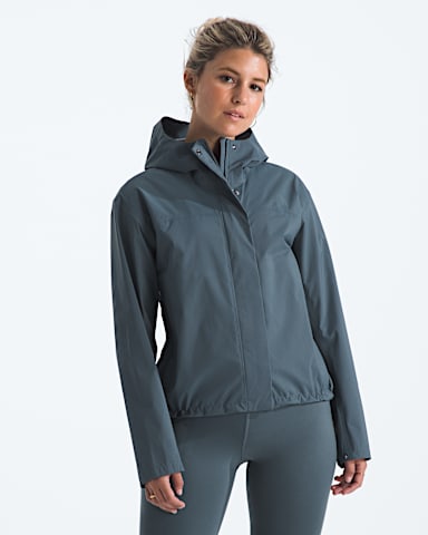 Womens Voyage Rain 3L Hooded Jacket TNF Granite Grey Main