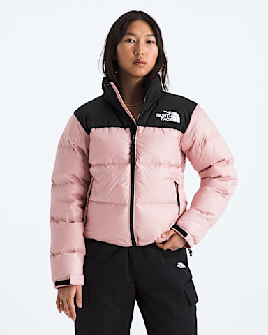 Womens 1996 Retro Nuptse Jacket TNF Metal PinkTNF Black Main