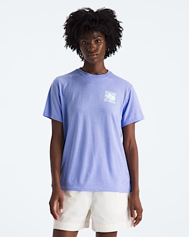 Womens TriBlend Vibey Sun ShortSleeve Tee TNF Periwinkle Glow White Heather BACK