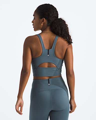 Womens Jaida Long Line Bra TNF Granite Grey BACK
