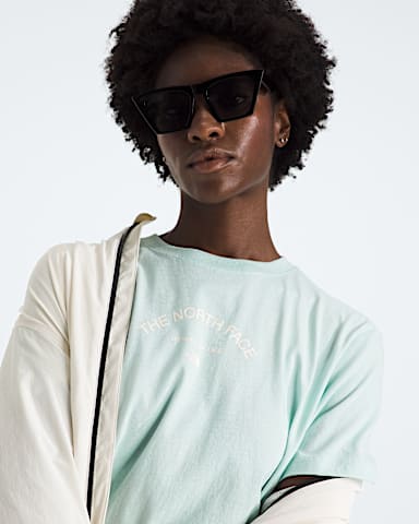 Womens Home Relaxed ShortSleeve Tee TNF Opal Frost HERO2