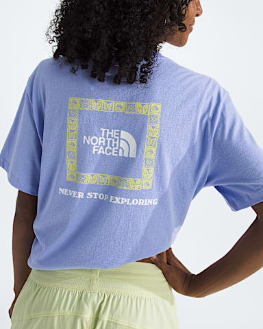 Womens Eclipse Edge Relaxed ShortSleeve Tee TNF Periwinkle Glow HERO2